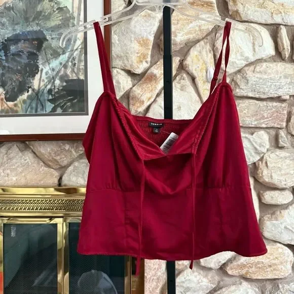 NWT Torrid women’s plus Satin Tie Front Sleeveless Crop Top size 2 - Picture 9 of 11